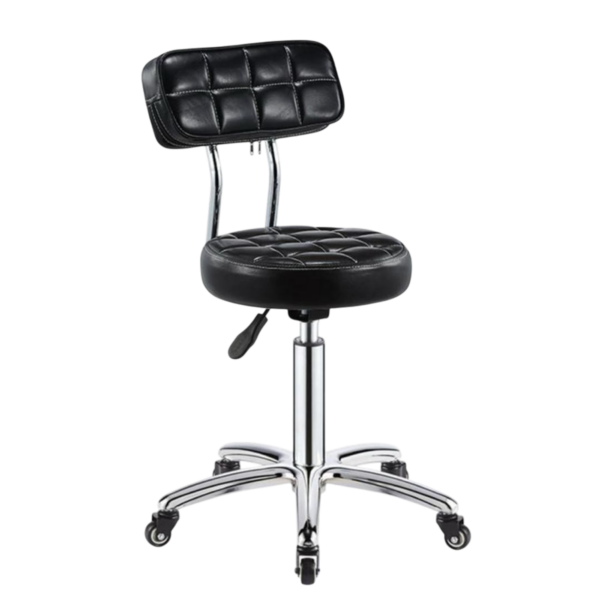Premium Adjustable Salon Technician Stool with Backrest