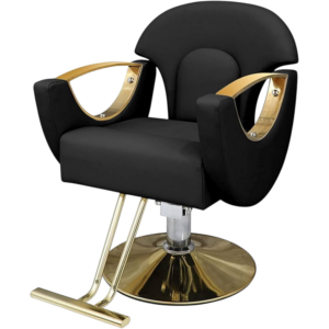 Luna Crescent Black & Gold Salon Styling Chair Luna Crescent Black & Gold Salon Styling Chair
