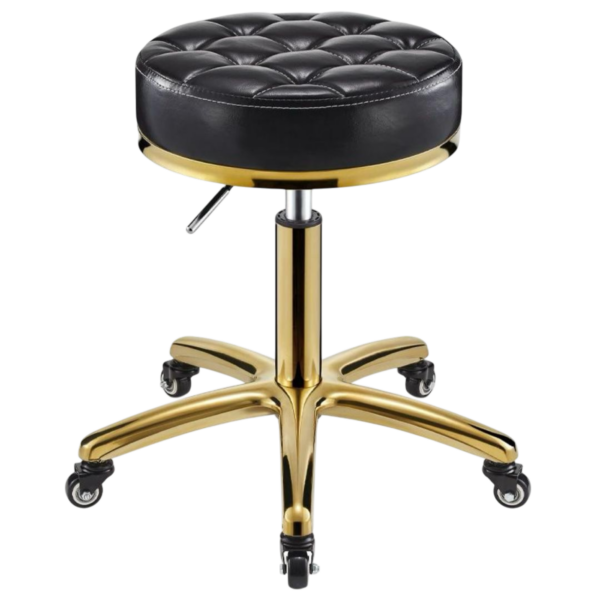 Luxury Gold Adjustable Salon Rolling Stool