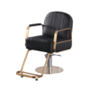 Vantage Channel-Tufted Black & Gold Salon Styling Chair