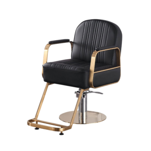 Vantage Channel-Tufted Black & Gold Salon Styling Chair Vantage Channel-Tufted Black & Gold Salon Styling Chair